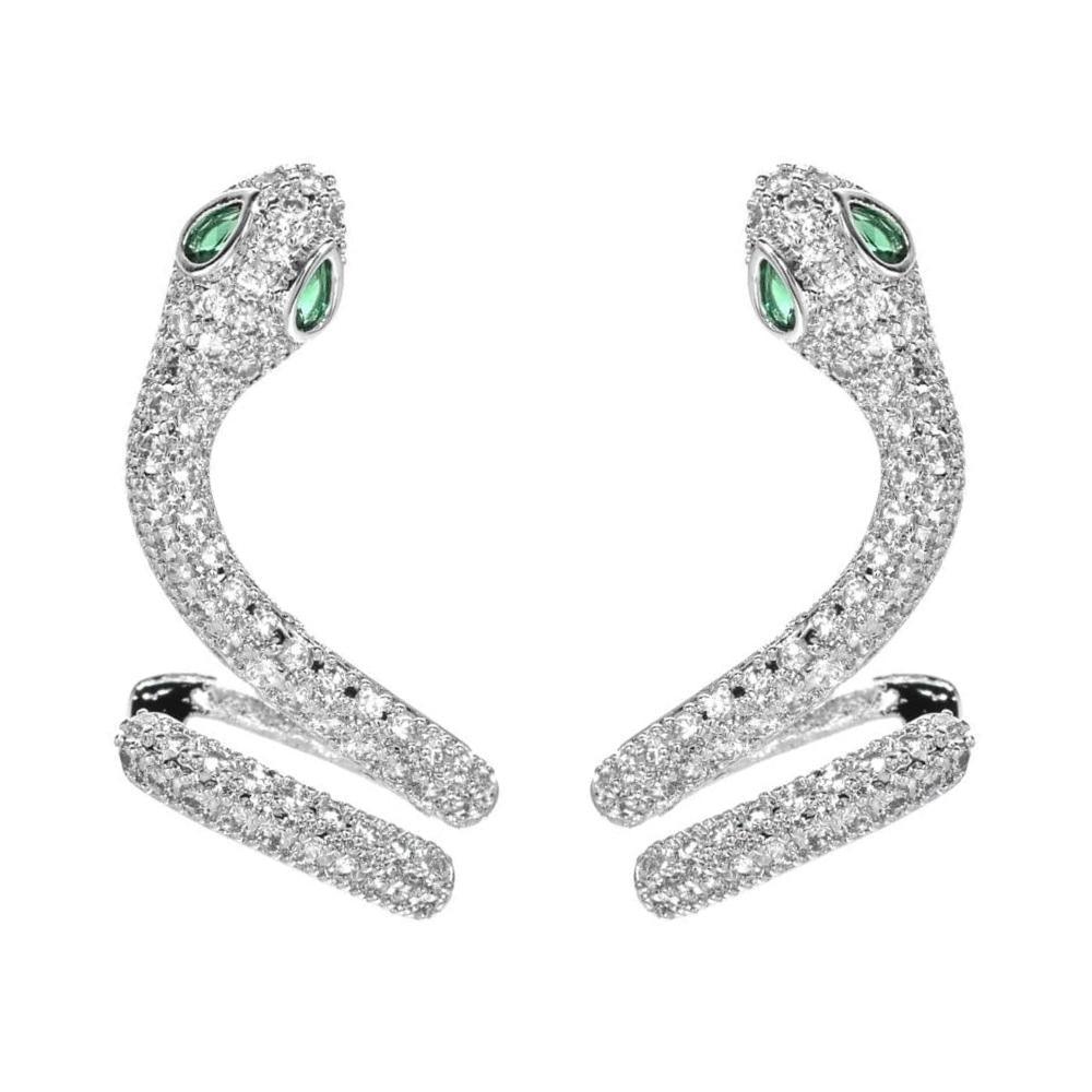 Diamond Snake Huggie Earrings | Snakes Jewelry & Fashion