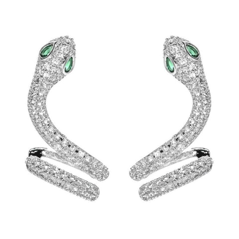 Diamond Snake Huggie Earrings | Snakes Jewelry & Fashion