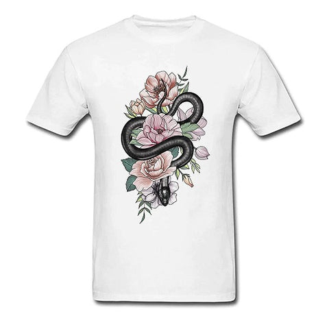 Flowered Black Mamba T-Shirt | Snakes Jewelry & Fashion
