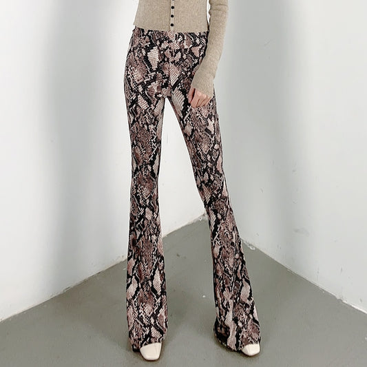 Snake Print Flare Pants | Snakes Jewelry & Fashion