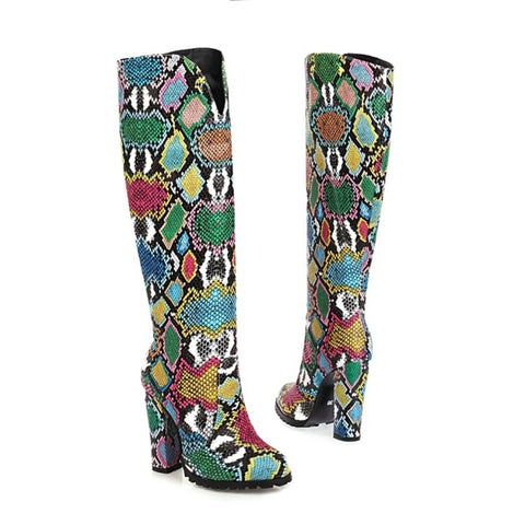 Knee High Snake Skin Boots | Snakes Jewelry & Fashion