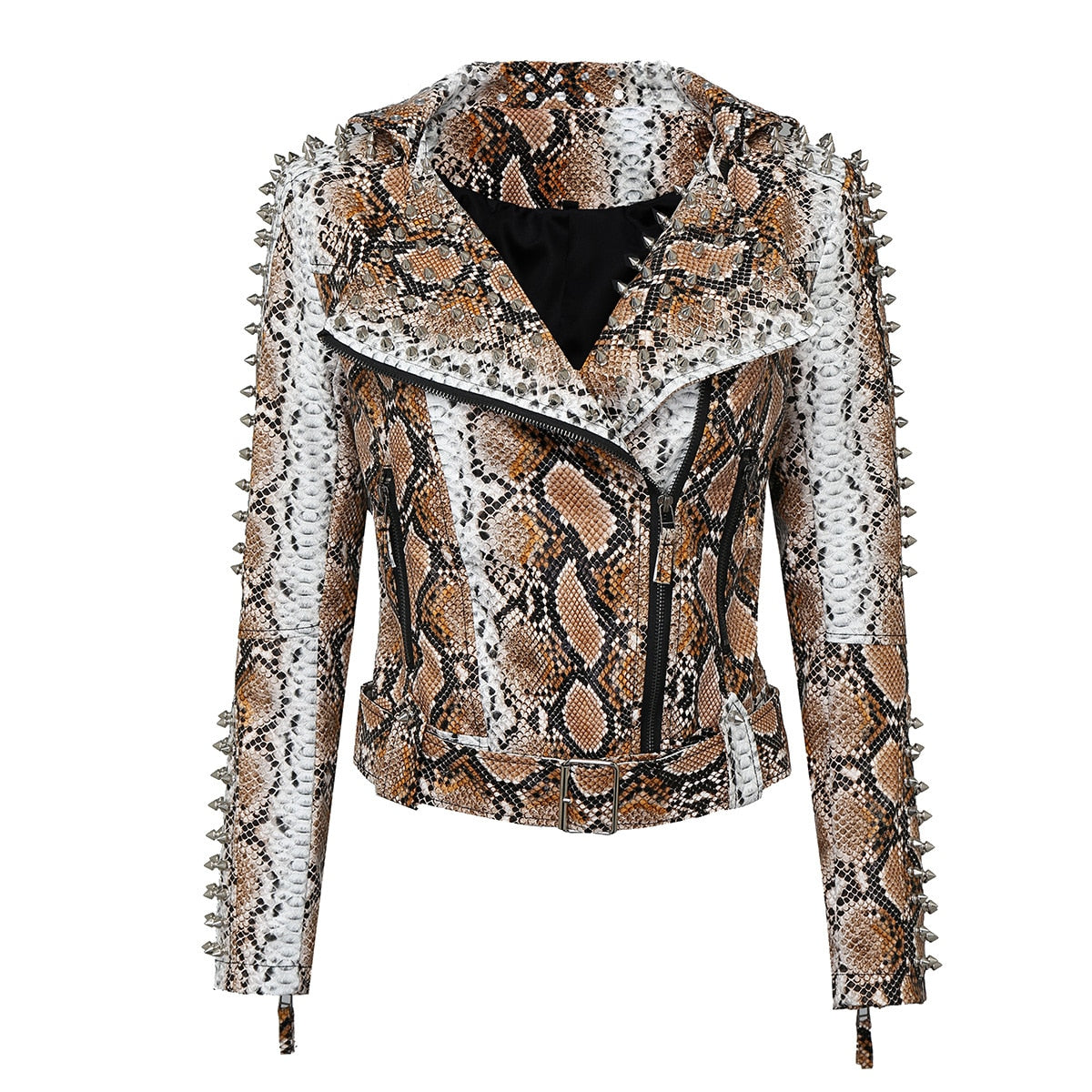 Brown Snake Print Jacket | Snakes Jewelry & Fashion