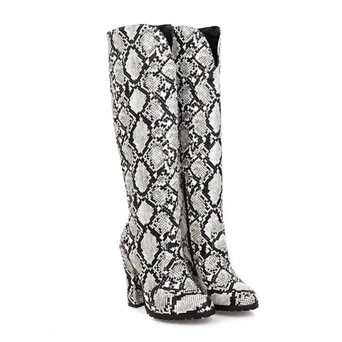 Snake Print Knee High Boots | Snakes Jewelry & Fashion