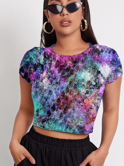 Colorful Snake Print Crop Top | Snakes Jewelry & Fashion