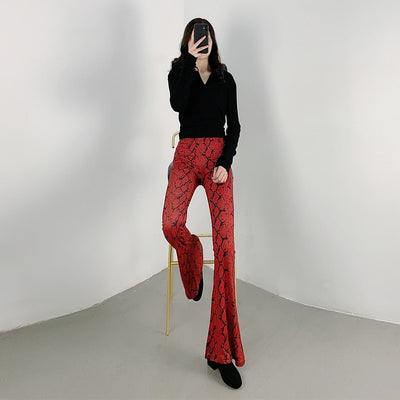 Red Snake Print Pants | Snakes Jewelry & Fashion