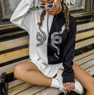 Snake Design Hoodie | Snakes Jewelry & Fashion