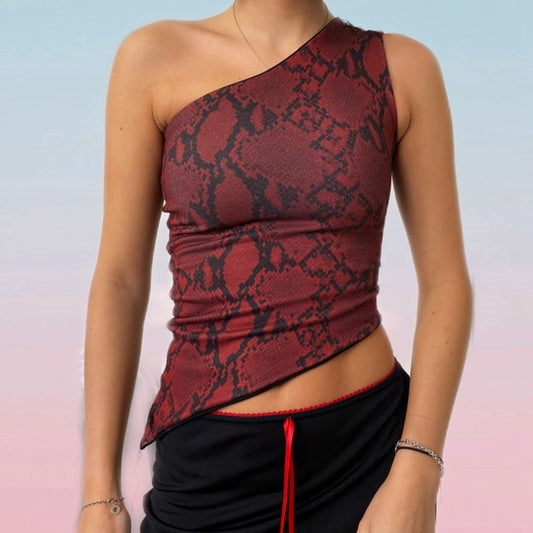 Red Snake Print Tops | Snakes Jewelry & Fashion