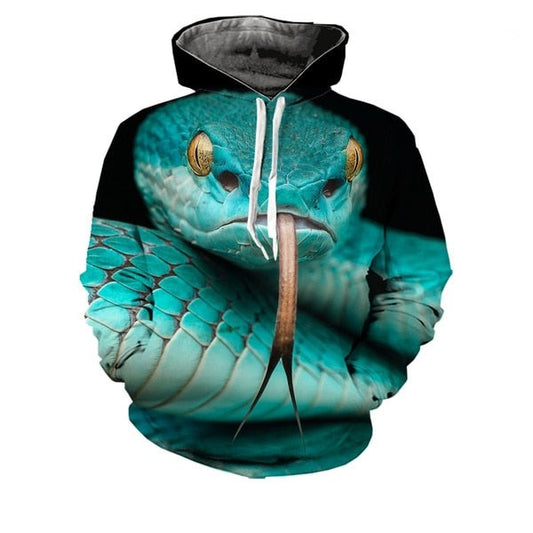 Blue Viper Hoodie | Snakes Jewelry & Fashion