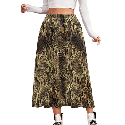 Brown Snake Print Skirt | Snakes Jewelry & Fashion