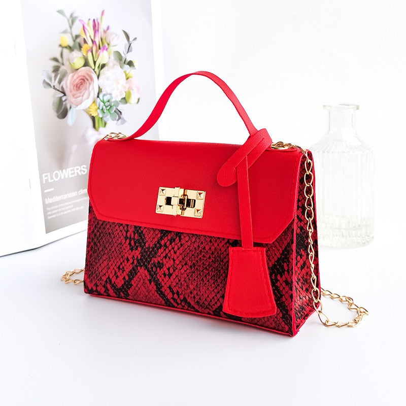 Red Snake Print bag | Snakes Jewelry & Fashion