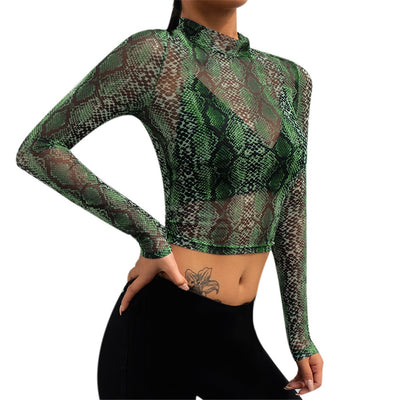Green Mesh Crop Top | Snakes Jewelry & Fashion