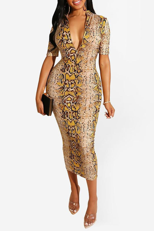 Python Print Dress | Snakes Jewelry & Fashion