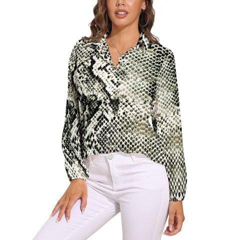 Black And White Snake Print Blouse | Snakes Jewelry & Fashion