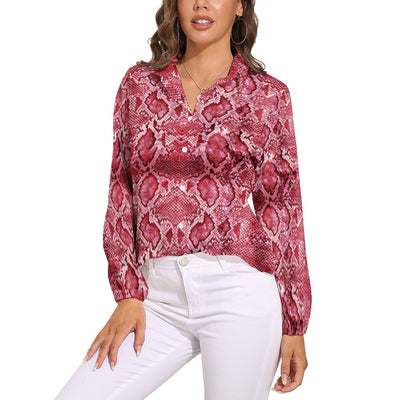 Red snake Print Blouse | Snakes Jewelry & Fashion