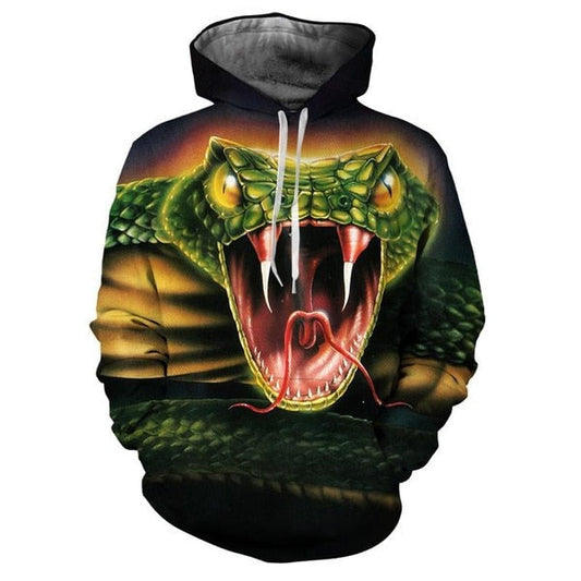 Green Cobra Snake Hoodie | Snakes Jewelry & Fashion