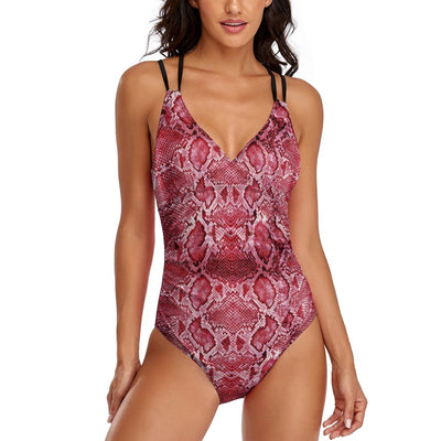 Red Snake Print Swimsuit | Snakes Jewelry & Fashion