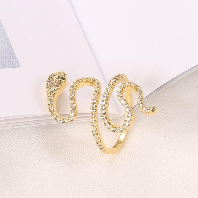 Gold Snake Ring With Diamonds | Snakes Jewelry & Fashion
