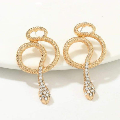 Gold Snake Dangle Earrings | Snakes Jewelry & Fashion