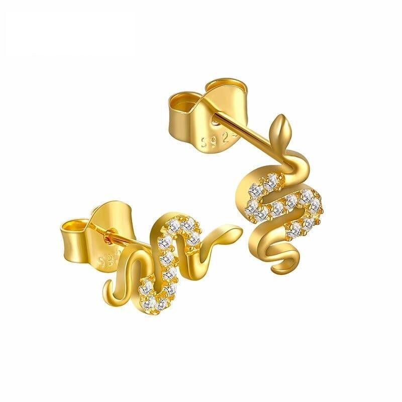 Snake Stud Earrings Gold | Snakes Jewelry & Fashion