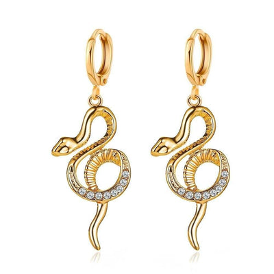 Gold Snake Drop Earrings | Snakes Jewelry & Fashion