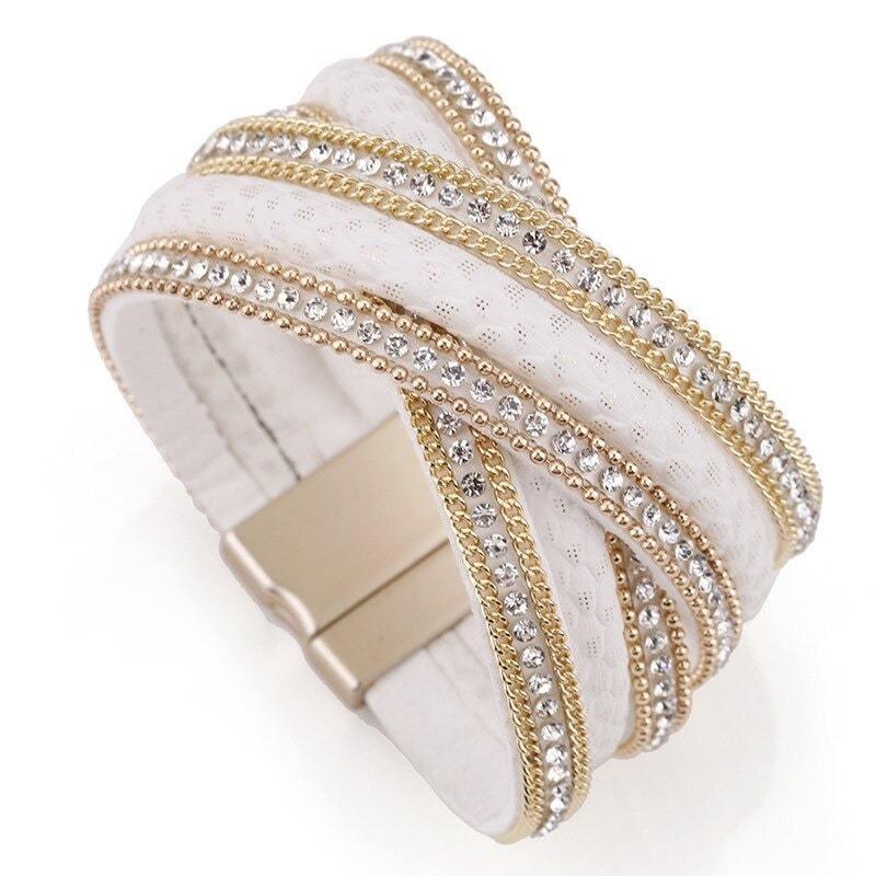 White Leather Bracelet | Snakes Jewelry & Fashion