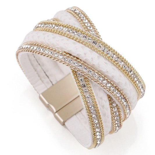 White Leather Bracelet | Snakes Jewelry & Fashion