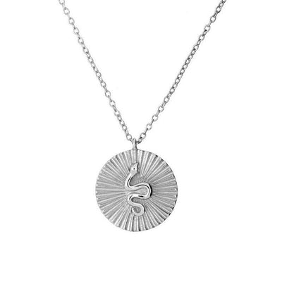 Silver Medallion Necklace | Snakes Jewelry & Fashion