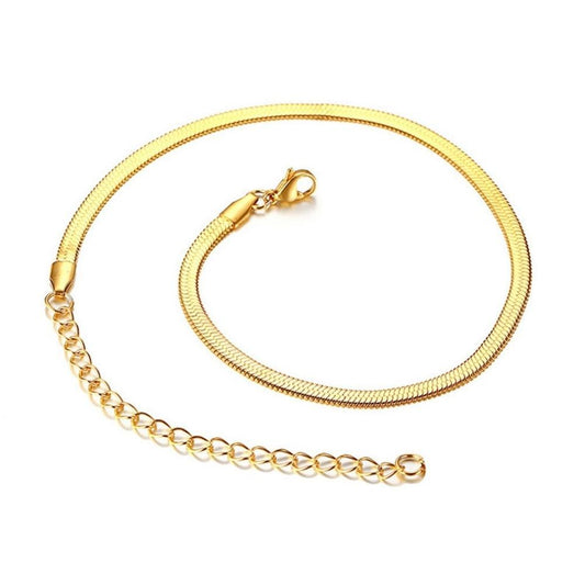 Flat Snake Chain Necklace Gold | Snakes Jewelry & Fashion