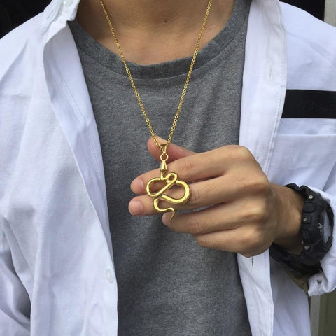 Yellow Gold Snake Chain Necklace | Snakes Jewelry & Fashion
