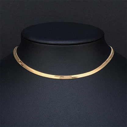 Flat Snake Chain Necklace Solid Gold | Snakes Jewelry & Fashion