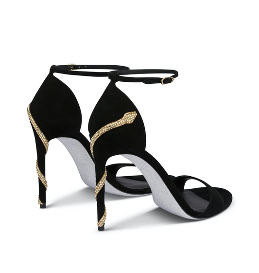 Black Heels With Gold Snake | Snakes Jewelry & Fashion